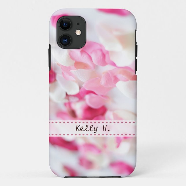 Rosa und weiße Rosen-Blumenblätter Case-Mate iPhone Hülle (Rückseite)