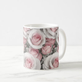 Rosa und Weiße Rosen Kaffeetasse