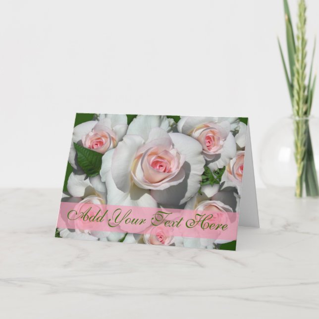 Rosa und weiße Rosen Notecards Karte (Vorderseite)
