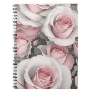 Rosa und Weiße Rosen Notizblock