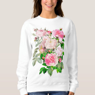 Rosa und Weiße Rosen Sweatshirt