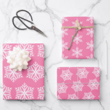 Rosa und weiße Schneeflocken Muster Weihnachten