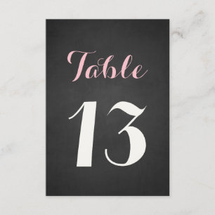 Rosa und weiße Schrift Tafel Tischnummernkarte Einladung