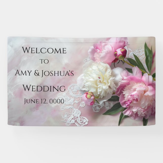 Rosa und weiße Spitzenbeine Banner (Horizontal)