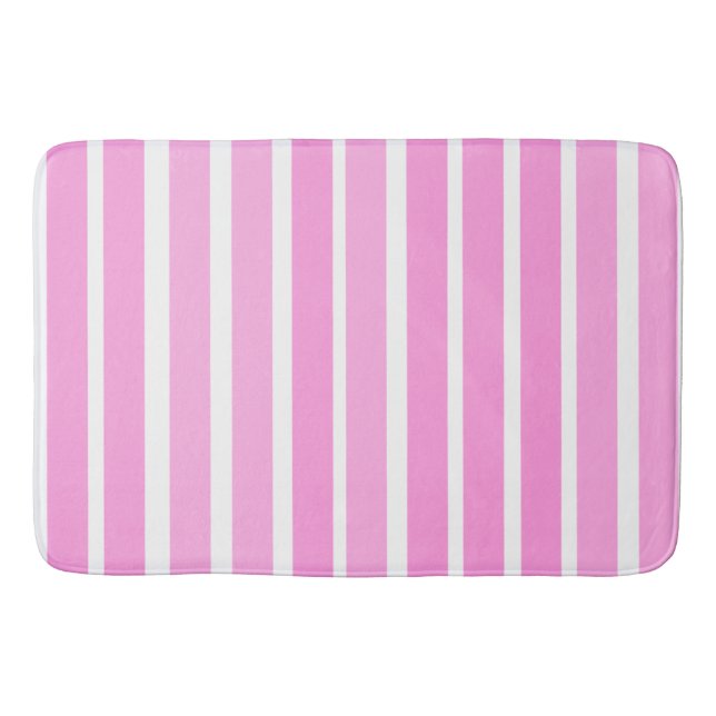Rosa und weiße Streifen Badematte (Vorderseite)