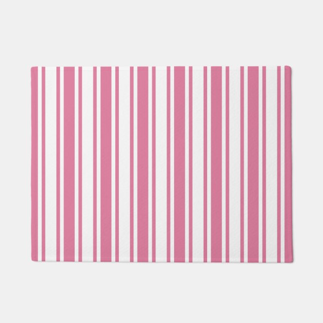 Rosa und weiße Streifen Fußmatte (Vorderseite)