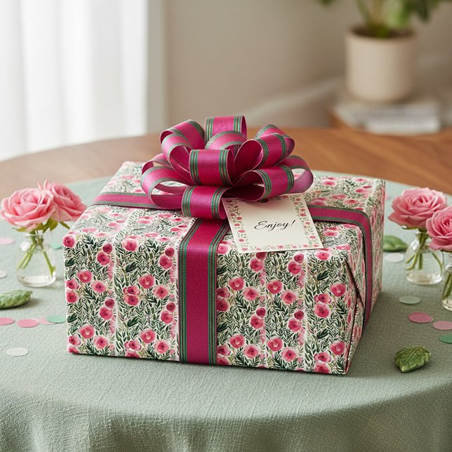 Rosa und weiße Streifen Geschenkpapier (Von Creator hochgeladen)