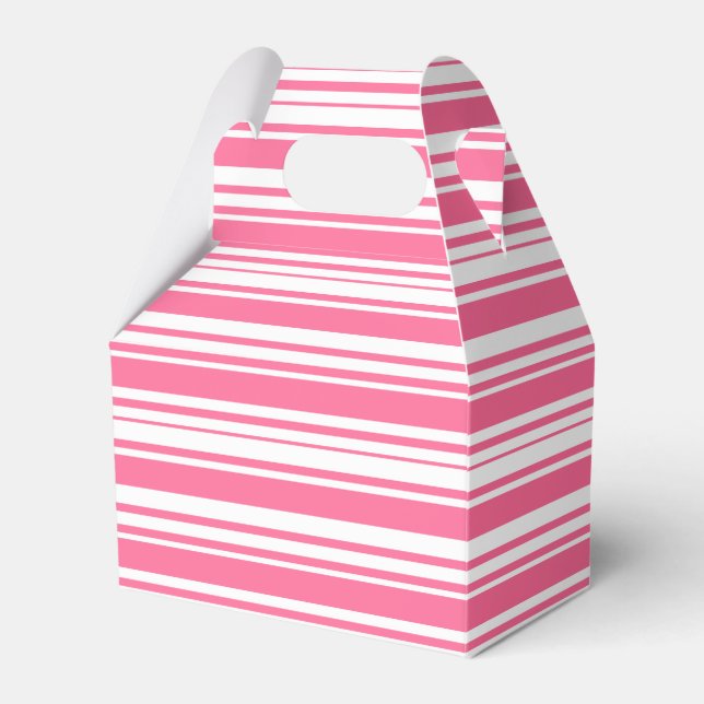 Rosa und weiße Streifen Hochzeitskiste Geschenkschachtel (Vorderseite)