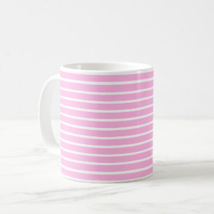 Rosa und weiße Streifen Kaffeetasse