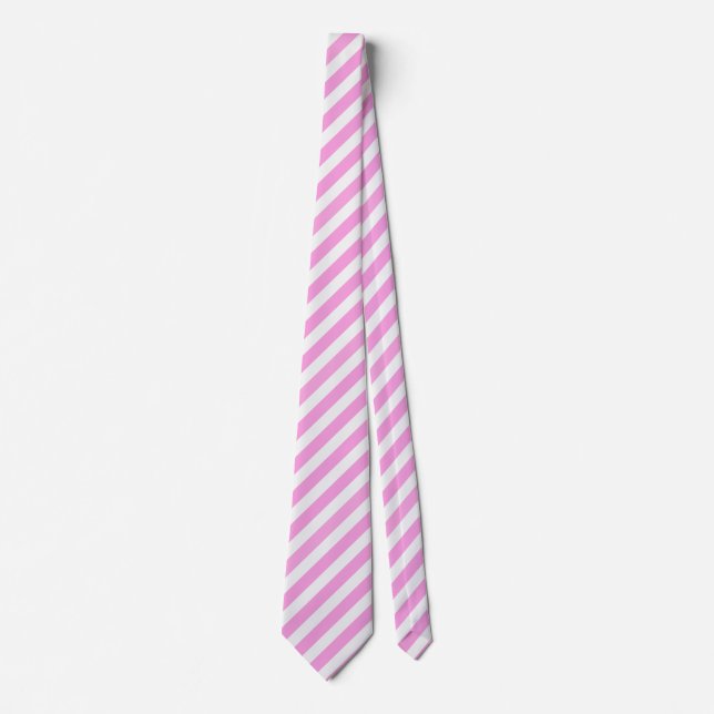 Rosa und weiße Streifen Krawatte (Vorderseite)