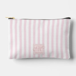 Rosa und weiße Streifen - Mit Monogramm Zubehörtasche