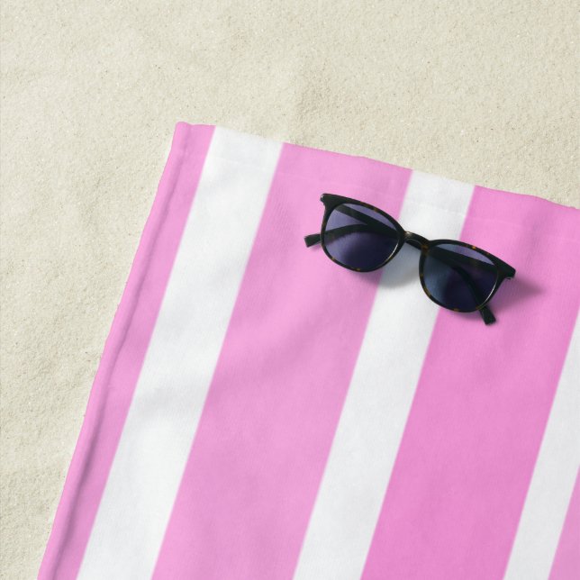 Rosa und weiße Streifen Strandtuch (Beispiel)