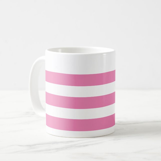 Rosa und weiße Streifen Tasse (Vorderseite Links)