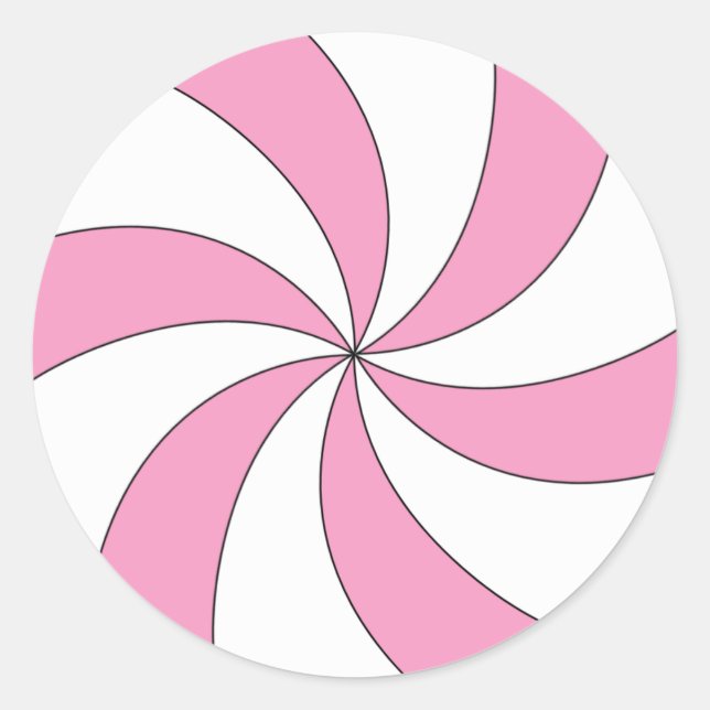 Rosa und weiße Swirbel, Bonbons Runder Aufkleber (Vorderseite)
