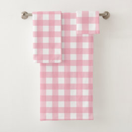 Rosa und weiße Tafel Badehandtuch Set
