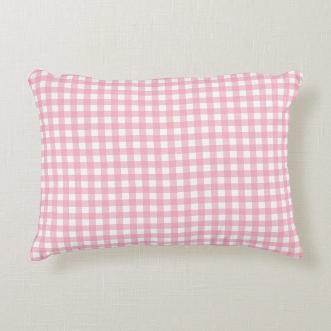 Rosa und weiße Tafel Trendy Accent Kissen (Vorderseite)