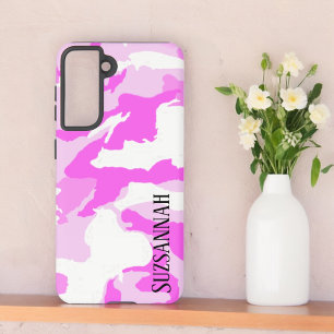 Rosa und weiße Tarnung Samsung Galaxy Hülle