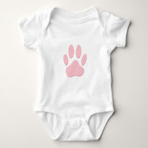 Rosa und weiße Tartan Dose Pfosten drucken Baby Strampler