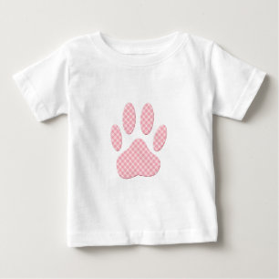 Rosa und weiße Tartan Dose Pfosten drucken Baby T-shirt