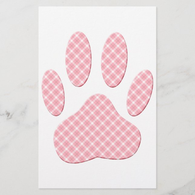 Rosa und weiße Tartan Dose Pfosten drucken Briefpapier (Vorderseite)