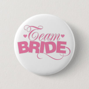 Rosa und weiße Team-Braut Button