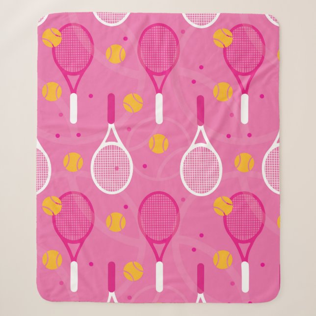 Rosa und weiße Tennisschläger Sherpadecke (Vorderseite)