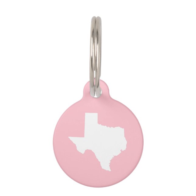 Rosa und weiße Texas Haustiermarke (Vorderseite)