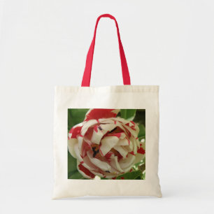 Rosa und weiße Tulip Tote Tag Tragetasche
