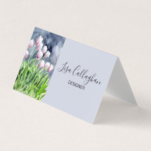 Rosa und weiße Tulpen Visitenkarten