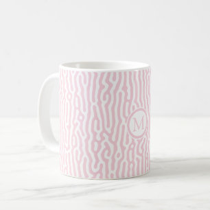 Rosa und weiße Turing-Muster Kaffeetasse