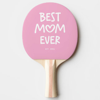 Rosa und Weiße verspielte Herz-Beste-Mutter-aller- Tischtennis Schläger
