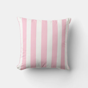 Rosa und Weiße vertikale Streifen Shabby Chic Stre Kissen