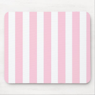 Rosa und Weiße vertikale Streifen Shabby Chic Stre Mousepad