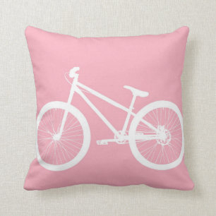 Rosa und weiße Vintage-Fahrradkissen Kissen