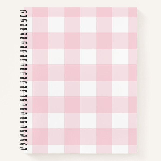 Rosa und weiße Wasserfarbe Buffalo Karo Hütte Notizbuch (Vorderseite)