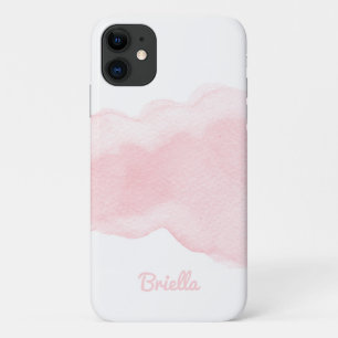 Rosa und weiße Wasserfarbe mit Namen Case-Mate iPhone Hülle