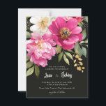 Rosa und weiße Wasserfarben-Blütenhochzeit Postkarte<br><div class="desc">Hochzeitsdesign für Rosa und Weiß-Wasserfarben-Peony</div>