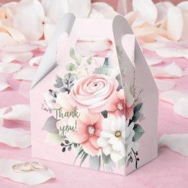 Rosa und weiße Wasserfarben Flori auf rosa Geschenkschachtel