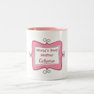 Rosa und weiße Welten Beste Mutter Zweifarbige Tasse