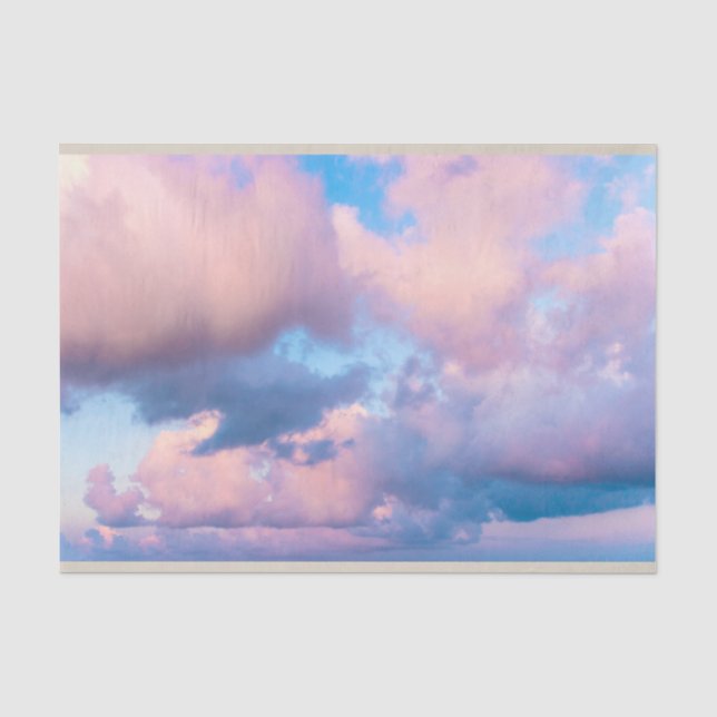 Rosa und weiße Wolken Blaue Himmel Enttäuschung Seidenpapier (Vorderseite)
