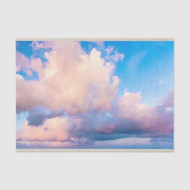 Rosa und weiße Wolken Blaue Himmel Enttäuschung Seidenpapier (Vorderseite)