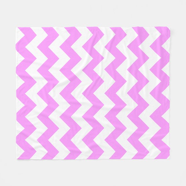 Rosa und weiße Zigzag Fleecedecke (Vorderseite (Horizontal))