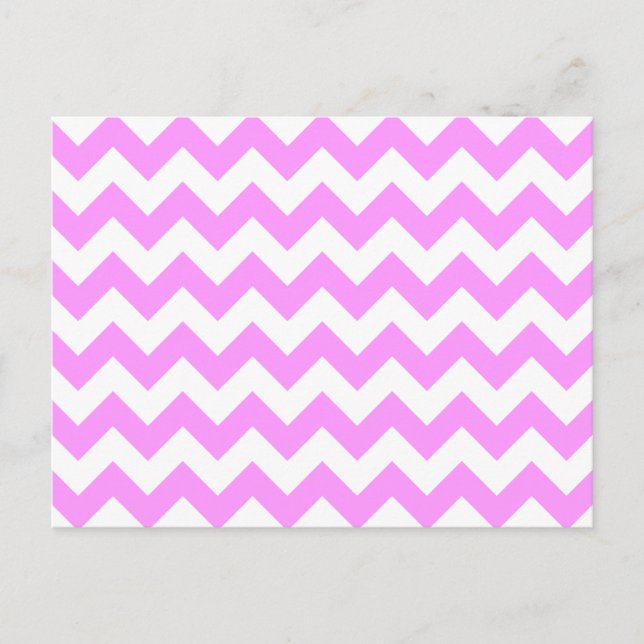 Rosa und weiße Zigzag Postkarte (Vorderseite)