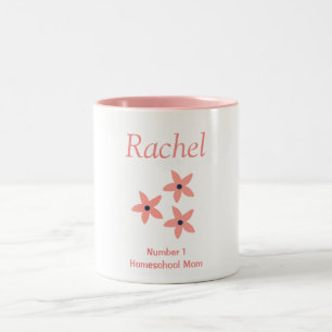 Rosa-und weißeblumenHomeschool Mama Zweifarbige Tasse