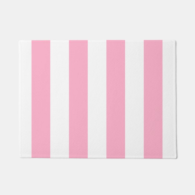 Rosa-und weißegestreifte Tür-Matte Fußmatte (Vorderseite)