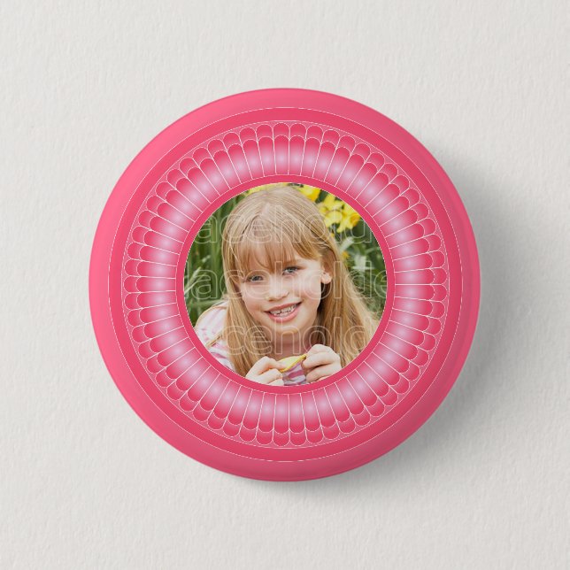 Rosa- und weißeniedliche Rahmenschablone Button (Vorderseite)