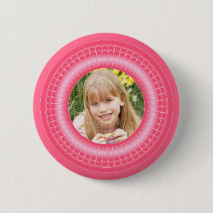 Rosa- und weißeniedliche Rahmenschablone Button