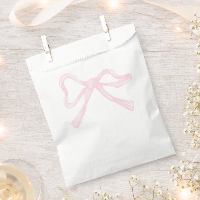 Rosa und weißer Bow, grandmillenial, rosa Schleife Geschenktütchen (Ausgeschnitten)