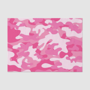 Rosa und weißer Camouflage-Entwurf Seidenpapier