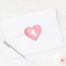 Rosa und weißer Cupid Tennisspieler mit Racket Herz-Aufkleber